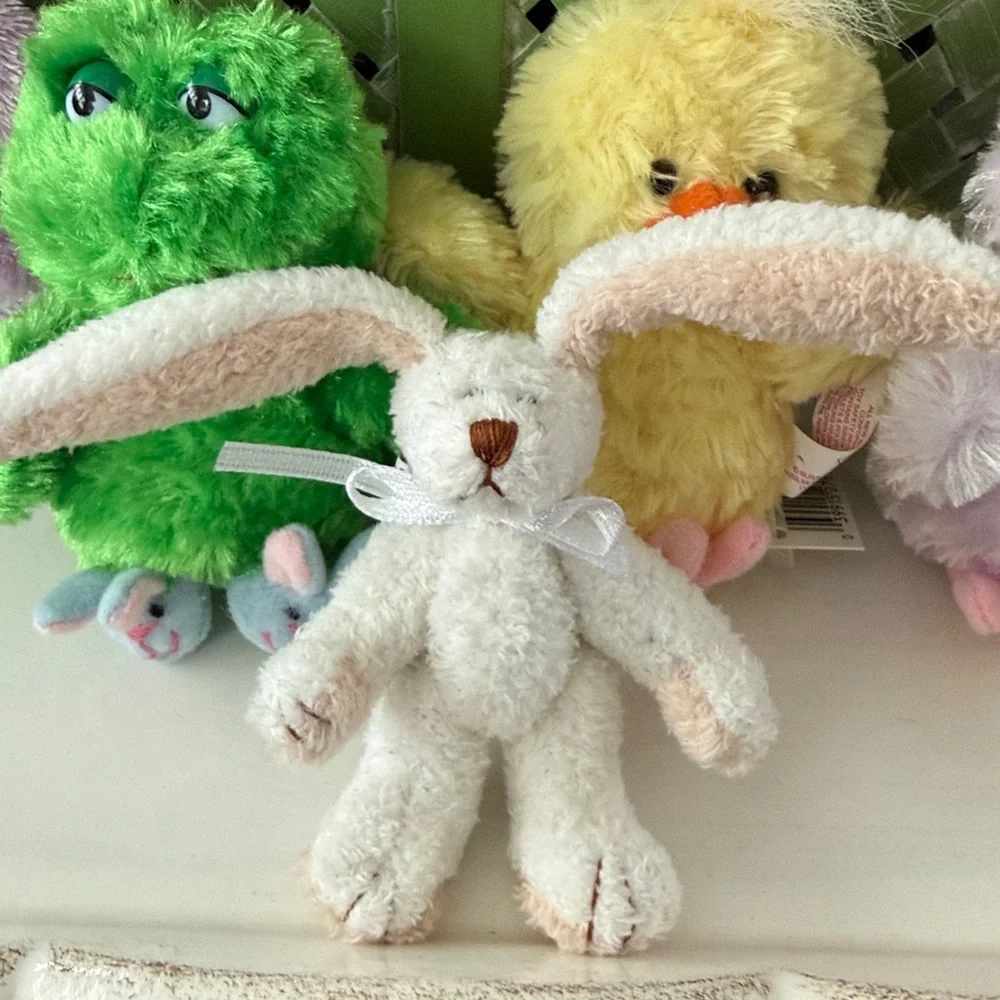 Russ Vintage Mini Easter Animals Bunny Slippers Plush Toys - Lot of 9